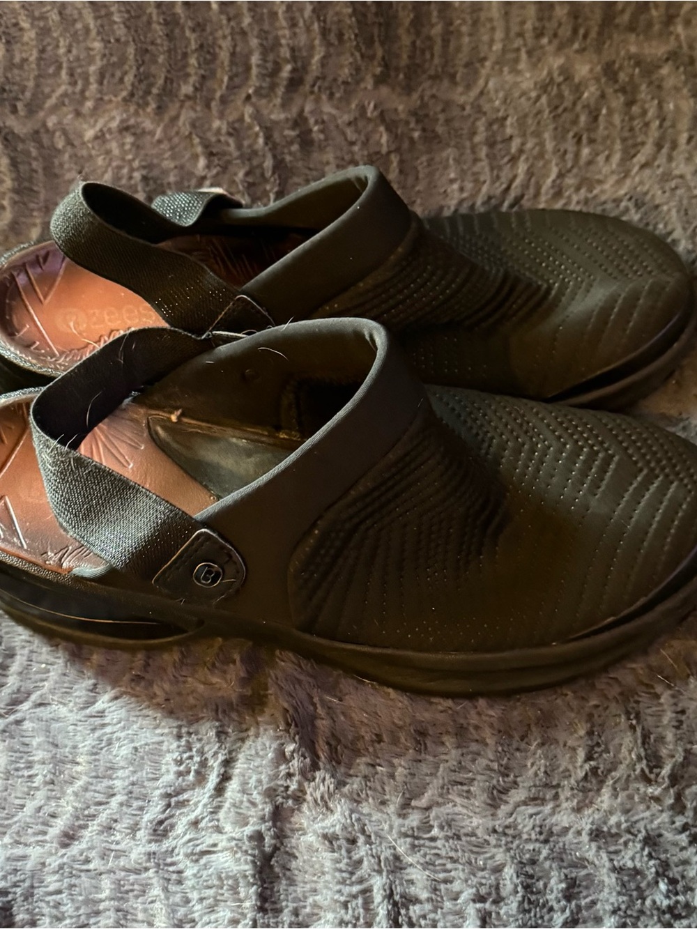 Bzees Black Slip-On Clog Mules